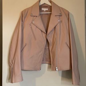 Uniqlo light pink faux leather jacket
